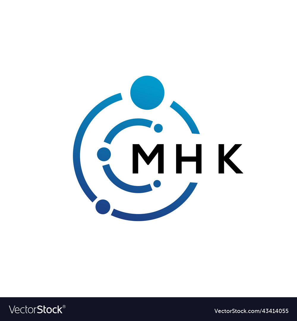 Mhk Letter Technology Logo Design On White Vector Image