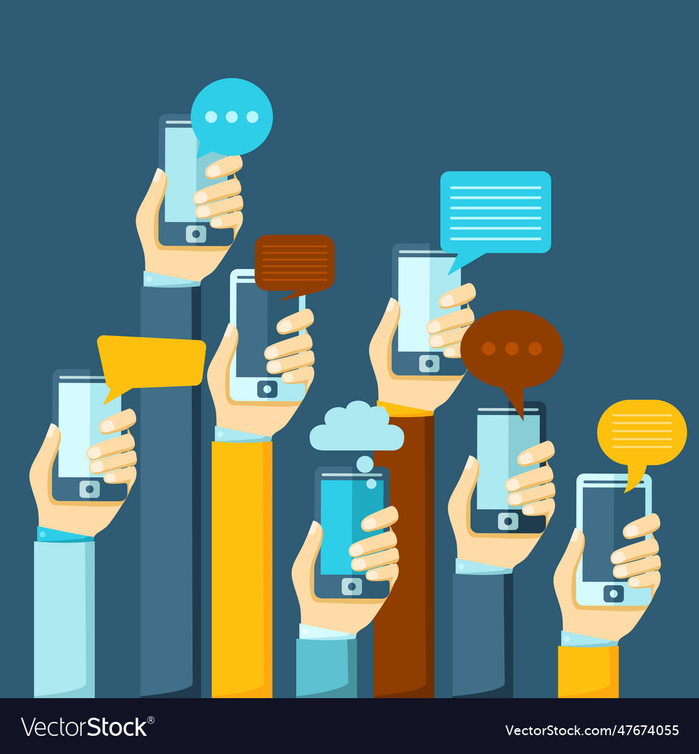 Mobile chat poster Royalty Free Vector Image - VectorStock