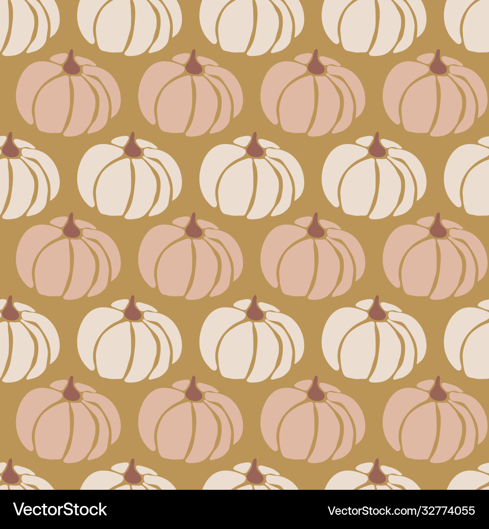 Pumpkins seamless pattern pumpkins pink Royalty Free Vector