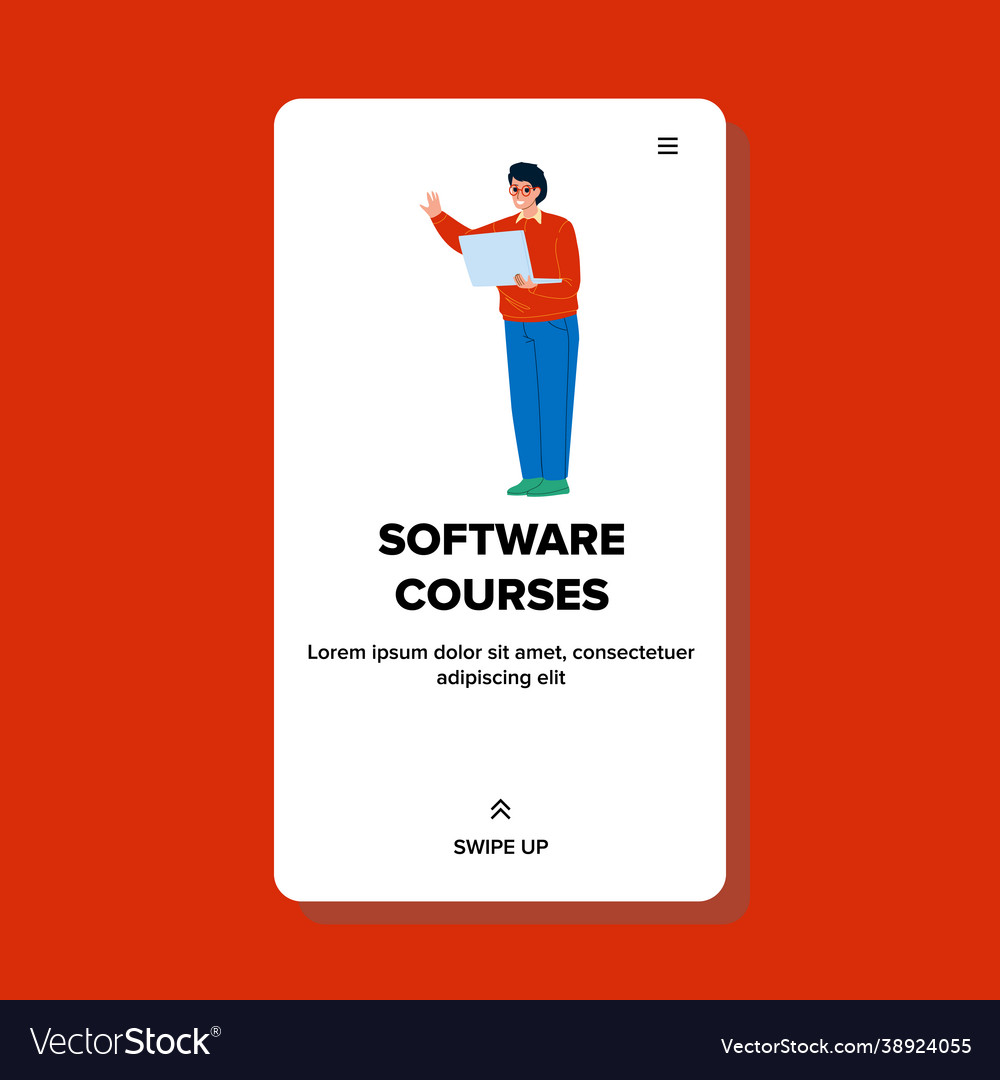 Software courses visit programmer student Vector Image