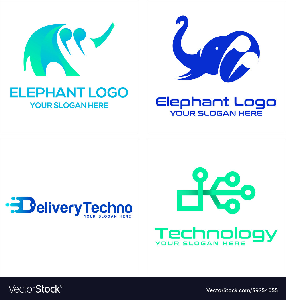 Technology software elephant and tech circuit