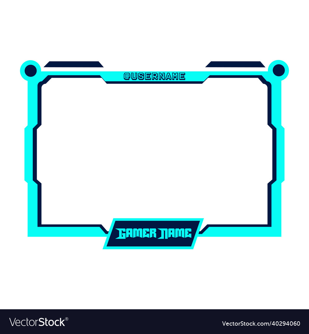 Cyan and black-colored gaming frame overlay