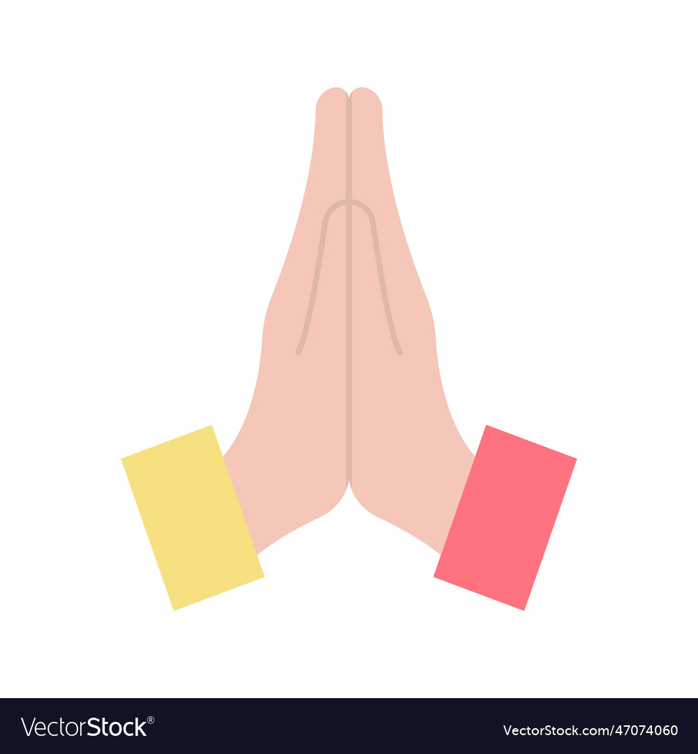 Folded hands icon image suitable