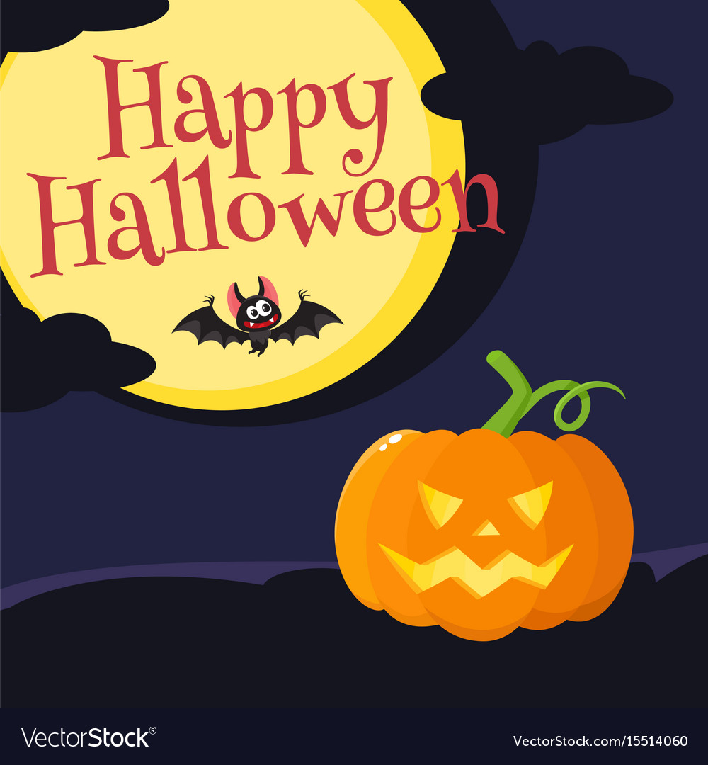 Happy halloween greeting card poster banner Vector Image