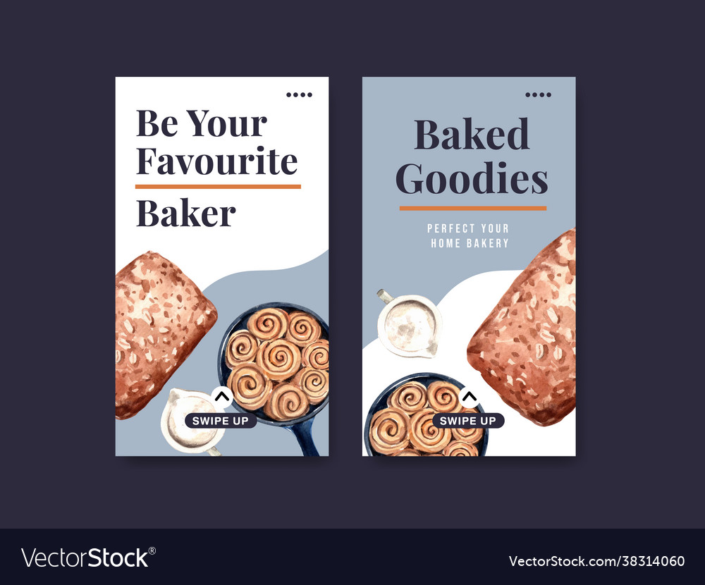 Instagram template with bakery design for online Vector Image