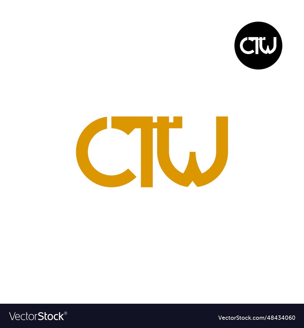 Letter ctw monogram logo design Royalty Free Vector Image