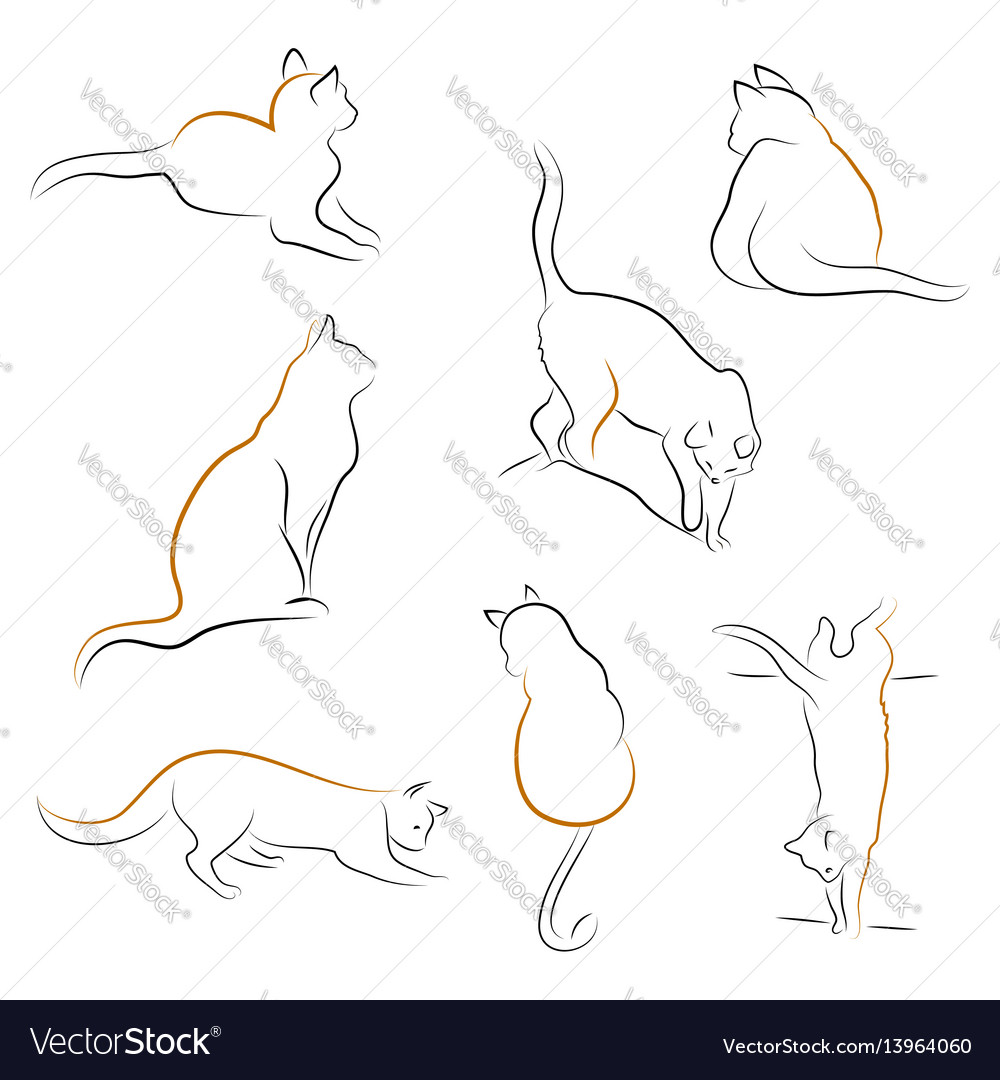 Cat icon set Royalty Free Vector Image - VectorStock