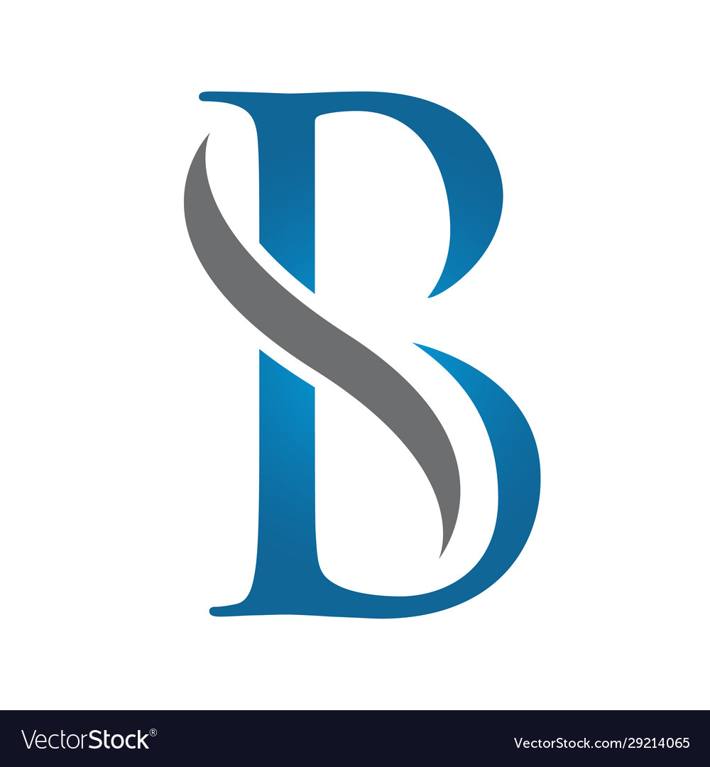 Blue and black stylish bs or sb logo design symbol