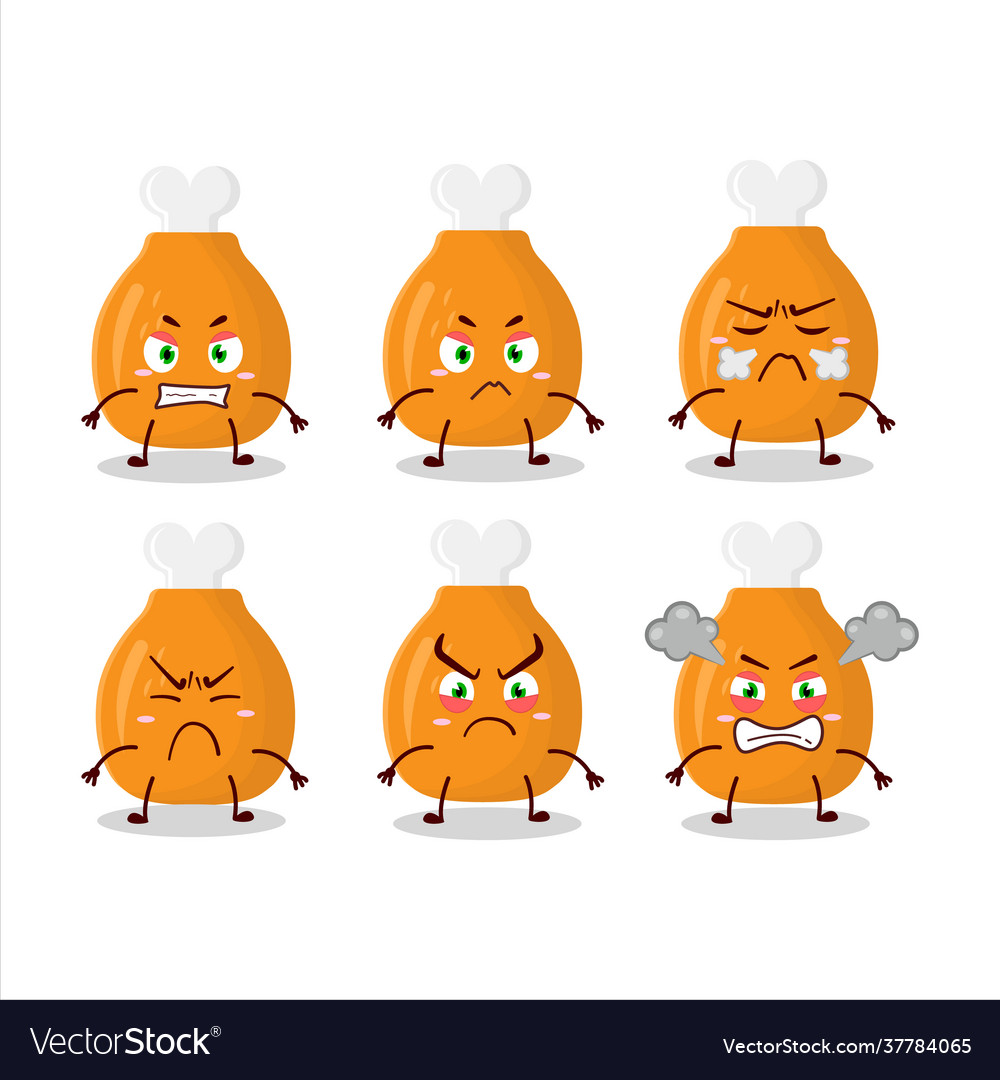 Chicken thighs with various angry expressions