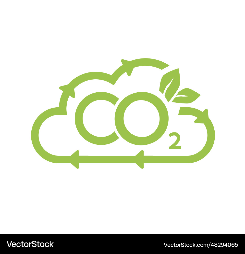 Co2 neutral icon carbon gas emission reduction Vector Image