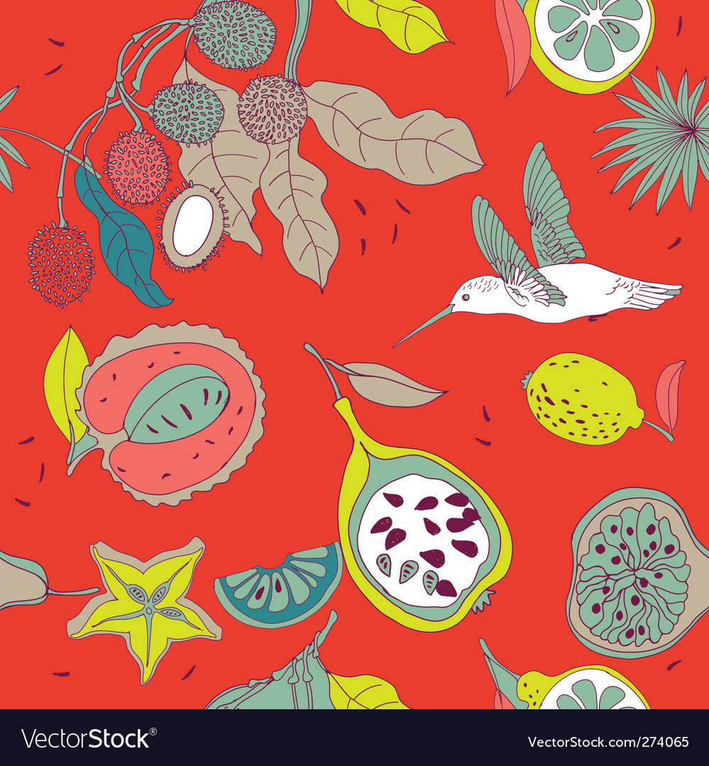 Fruit seamless pattern Royalty Free Vector Image