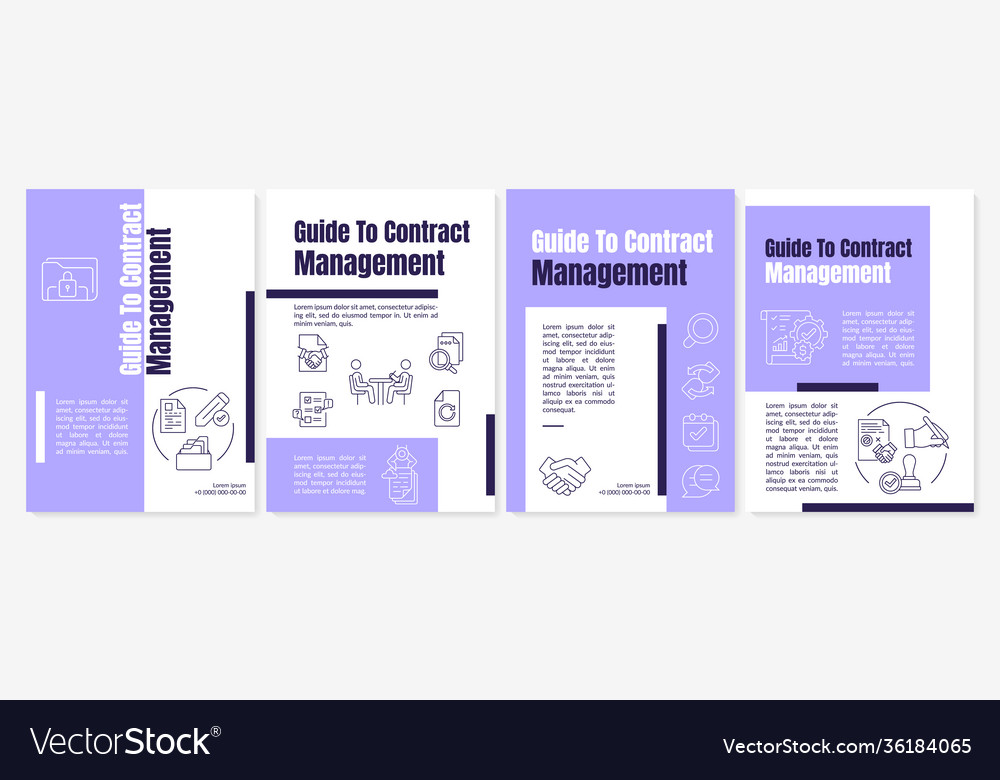 Guide to contract management brochure template Vector Image