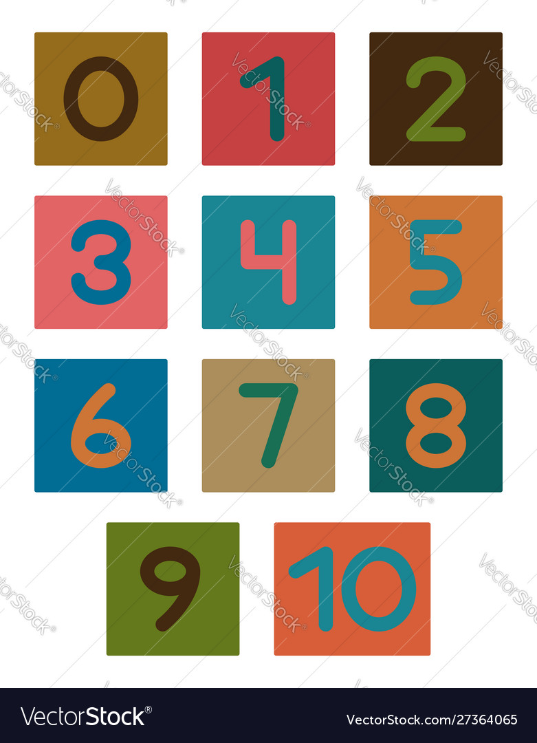 Numerals 1-10 kvadro Royalty Free Vector Image