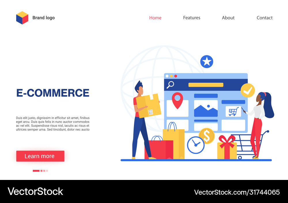 Online commerce concept Royalty Free Vector Image