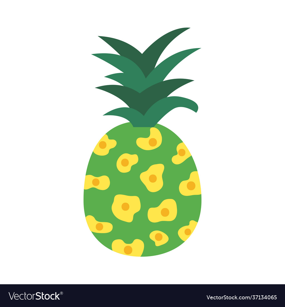 Pineapple with flowers Royalty Free Vector Image