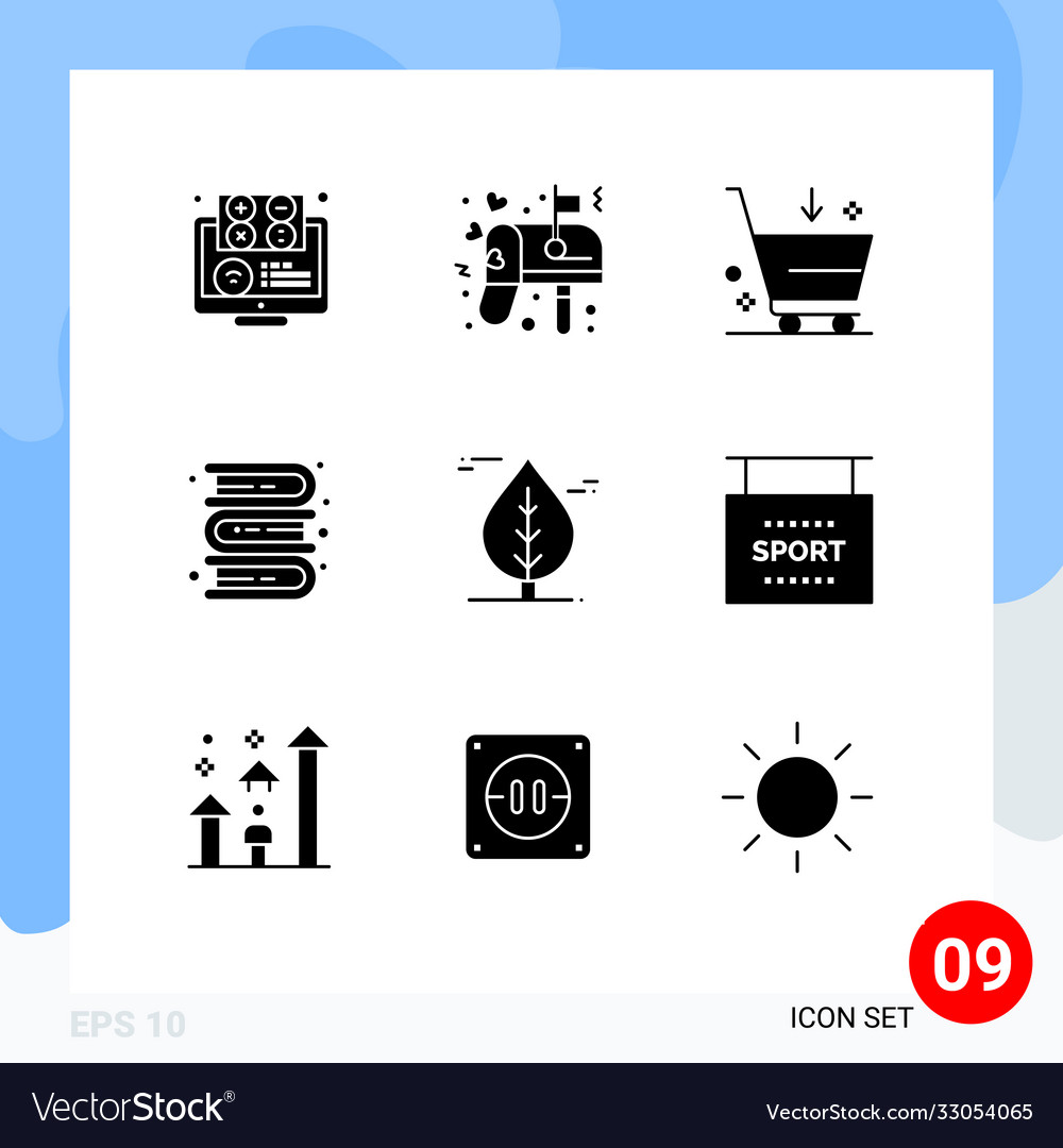 Solid glyph pack 9 universelle Symbole