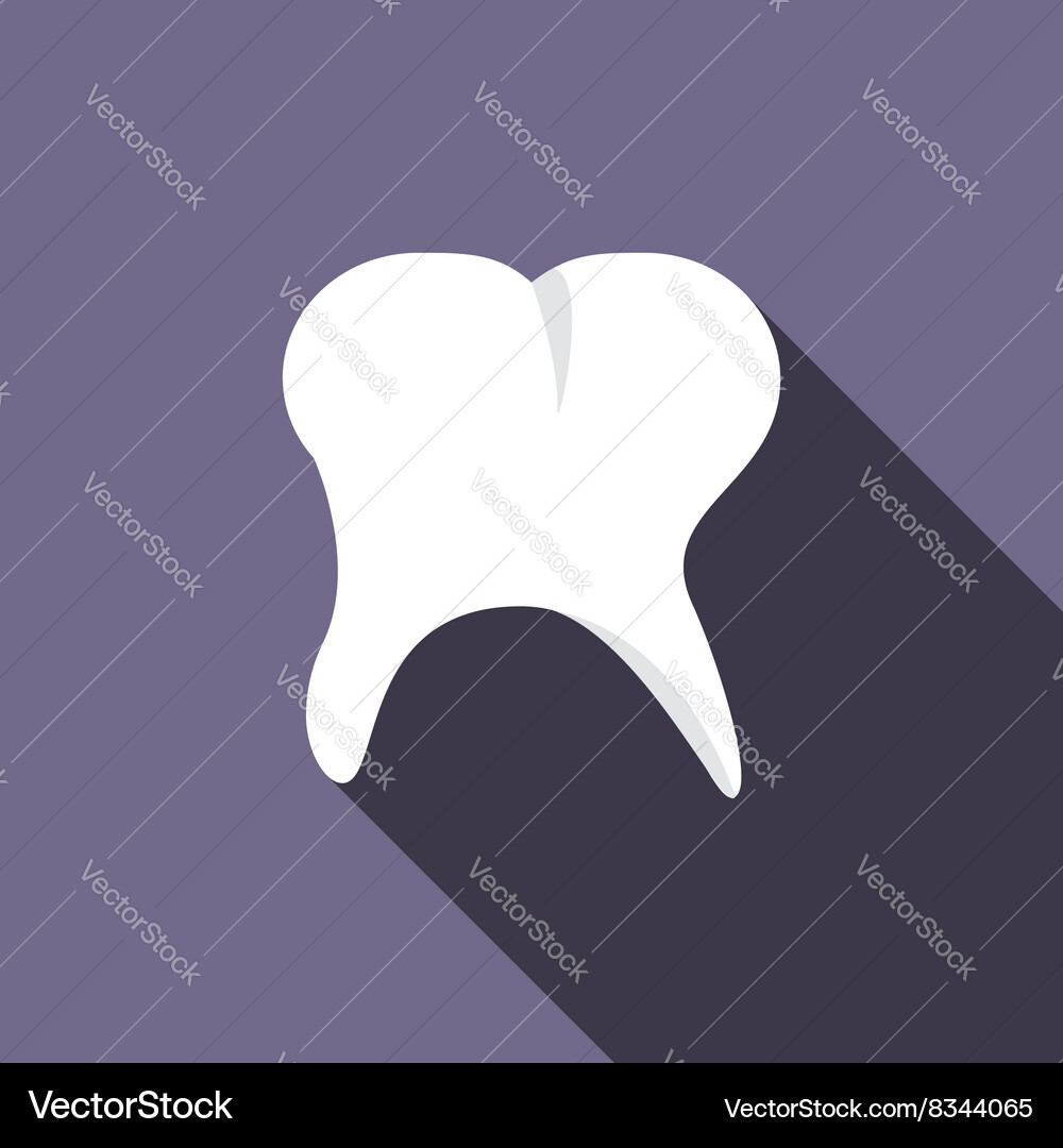 Tooth icon flat style Royalty Free Vector Image