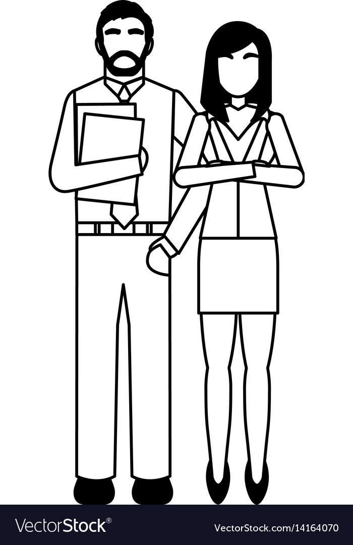 Business couple avatars characters