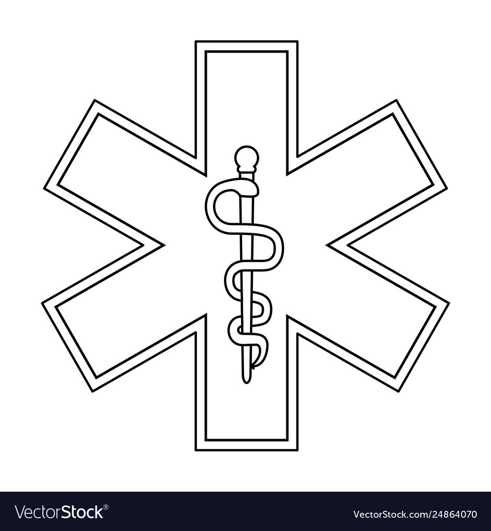 Caduceus medizinisches Symbol in schwarz und weiß