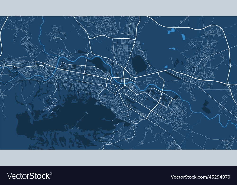 Detailed map poster of skopje city linear print Vector Image