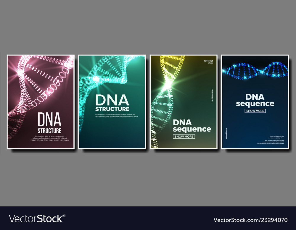 Dna poster set genetic molecule abstract Vector Image