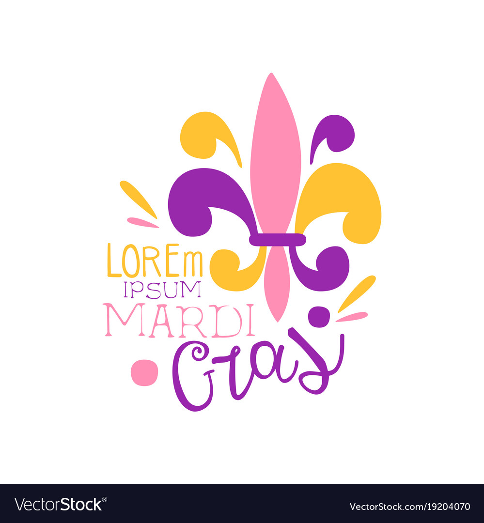 Hand drawn mardi gras holiday logo original design