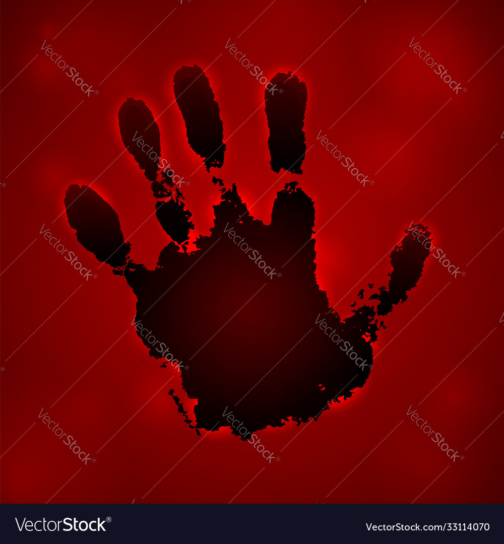 Hand paint print 3d isolated red background Vector Image