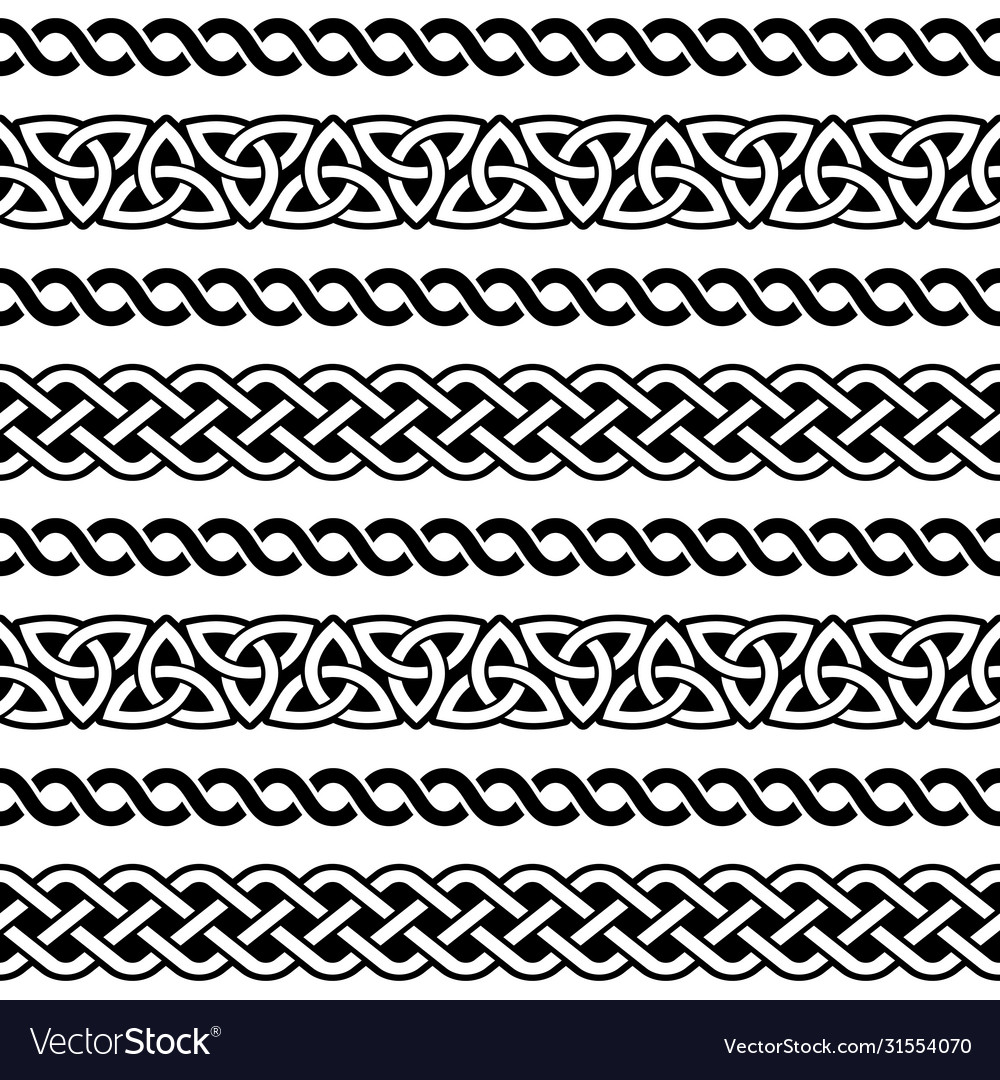 Irish celtic seamless pattern braided Royalty Free Vector