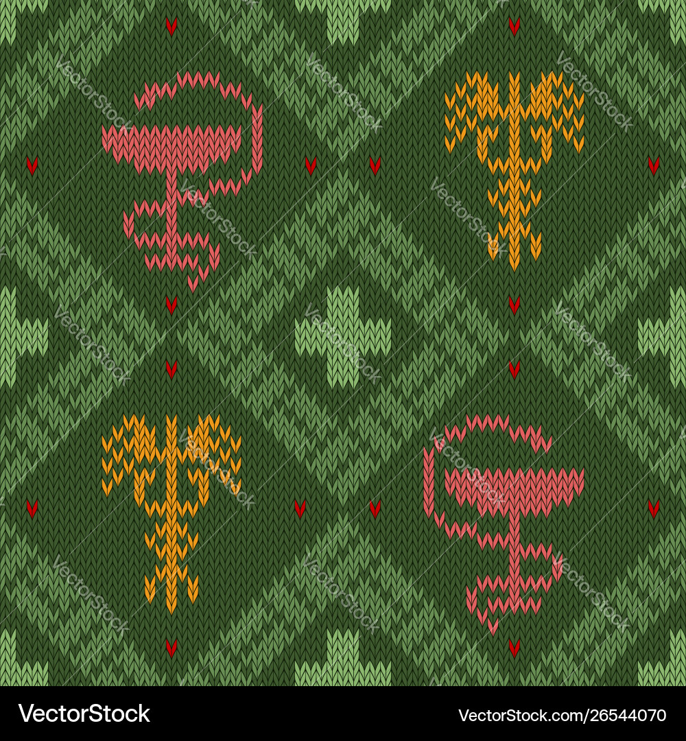 Medical knitted woolen pattern with bowl Vector Image