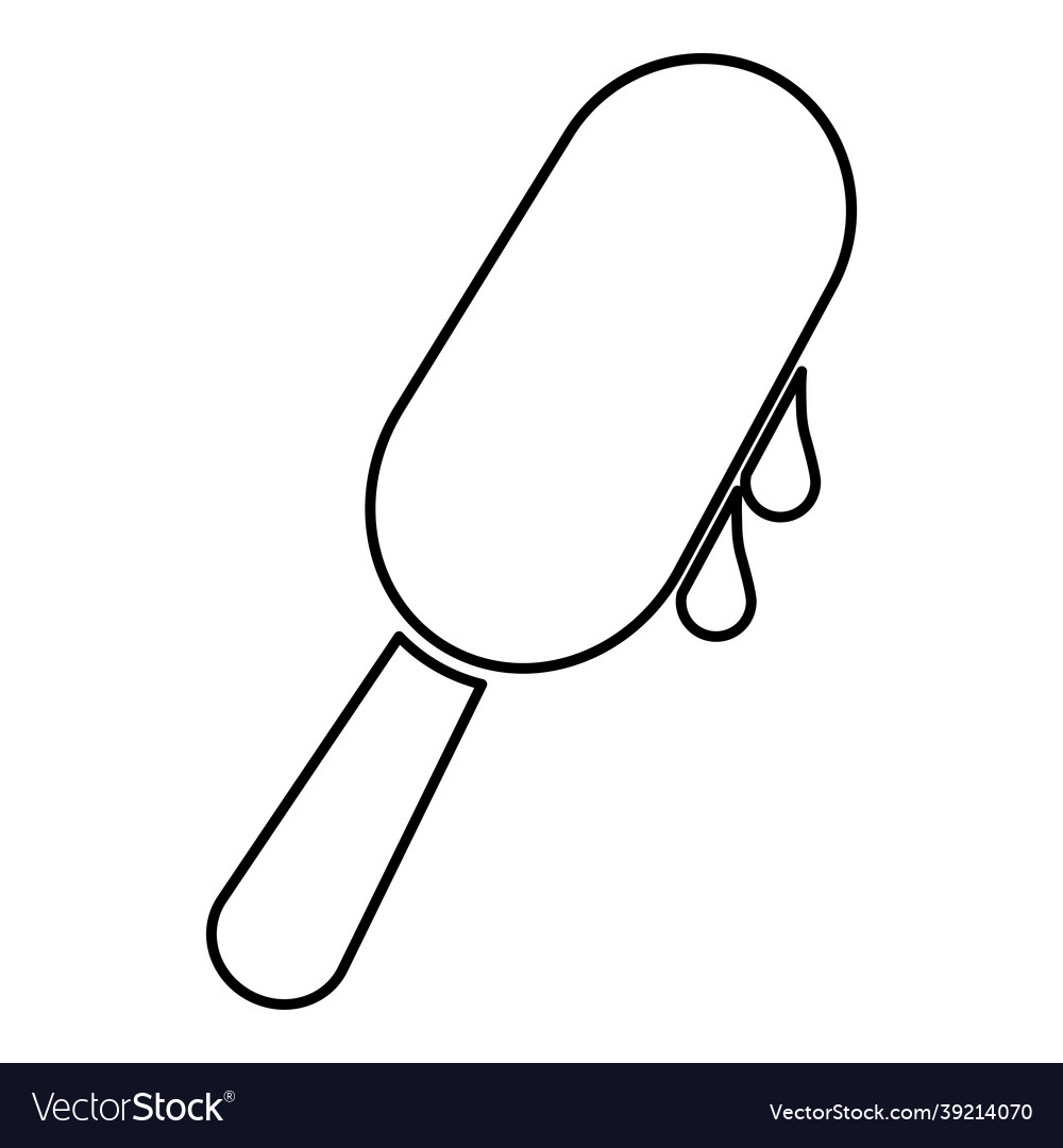 Popsicle ice lolly ice cream on stick contour Vector Image