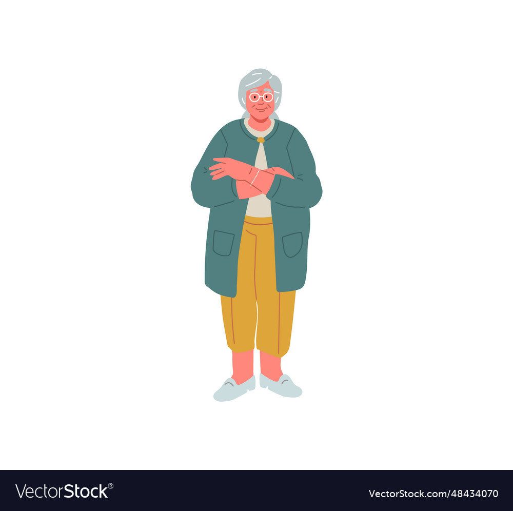 Senior woman cartoon character