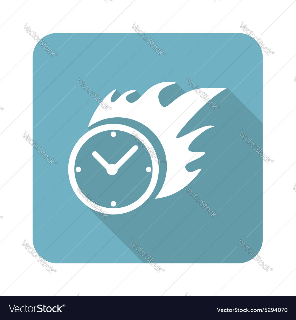 Square burning time icon Royalty Free Vector Image
