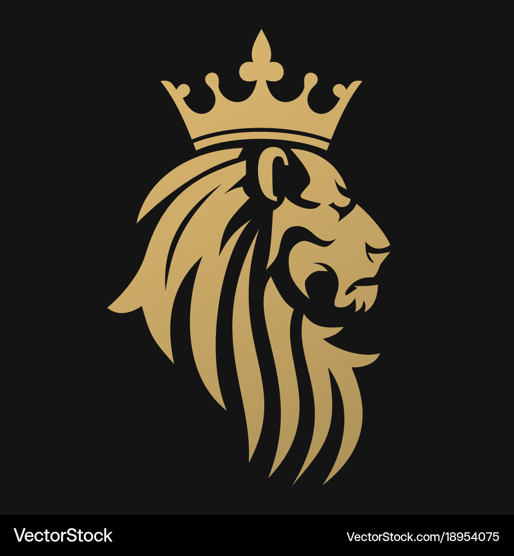 Lion With Crown Logo Royalty Free Vector Image
