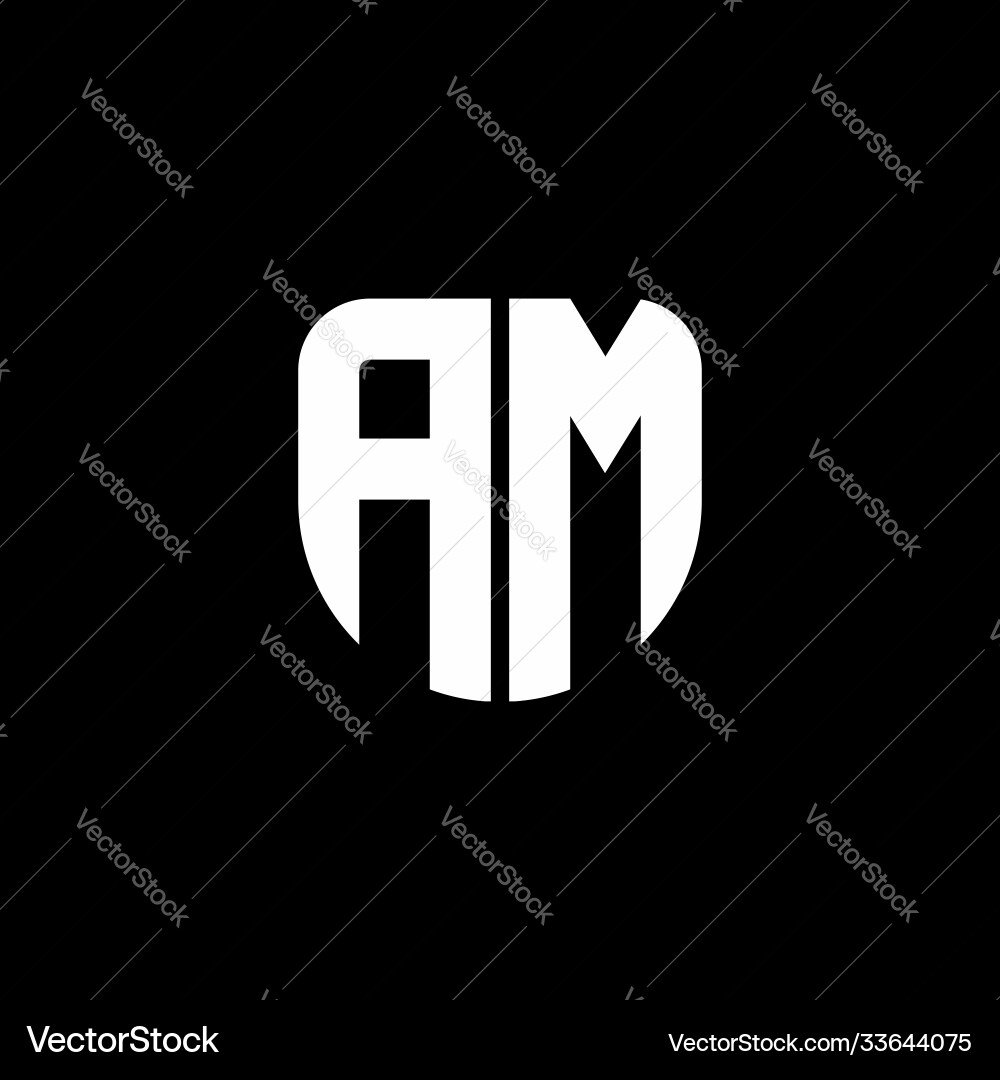 Am logo monogram with circular shape shield Vector Image