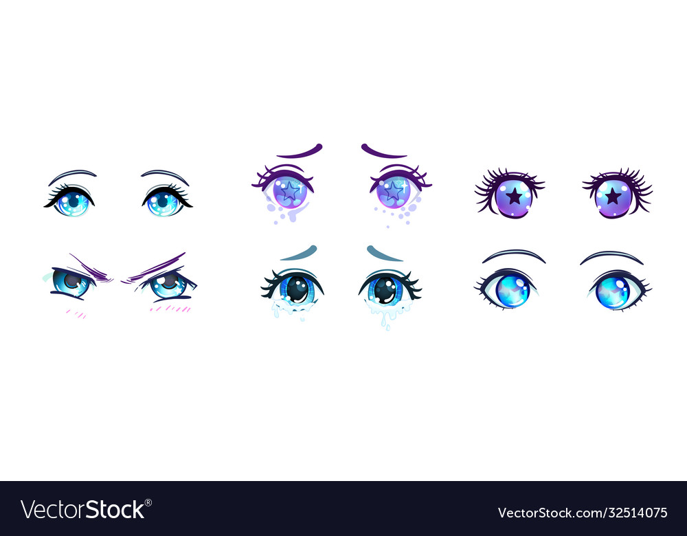 Anime style eyes Royalty Free Vector Image - VectorStock