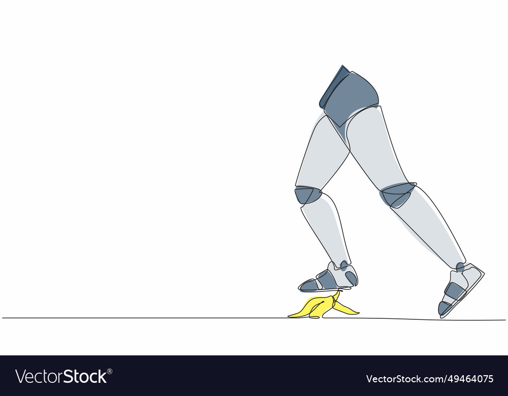 Continuous one line drawing of unlucky robot leg