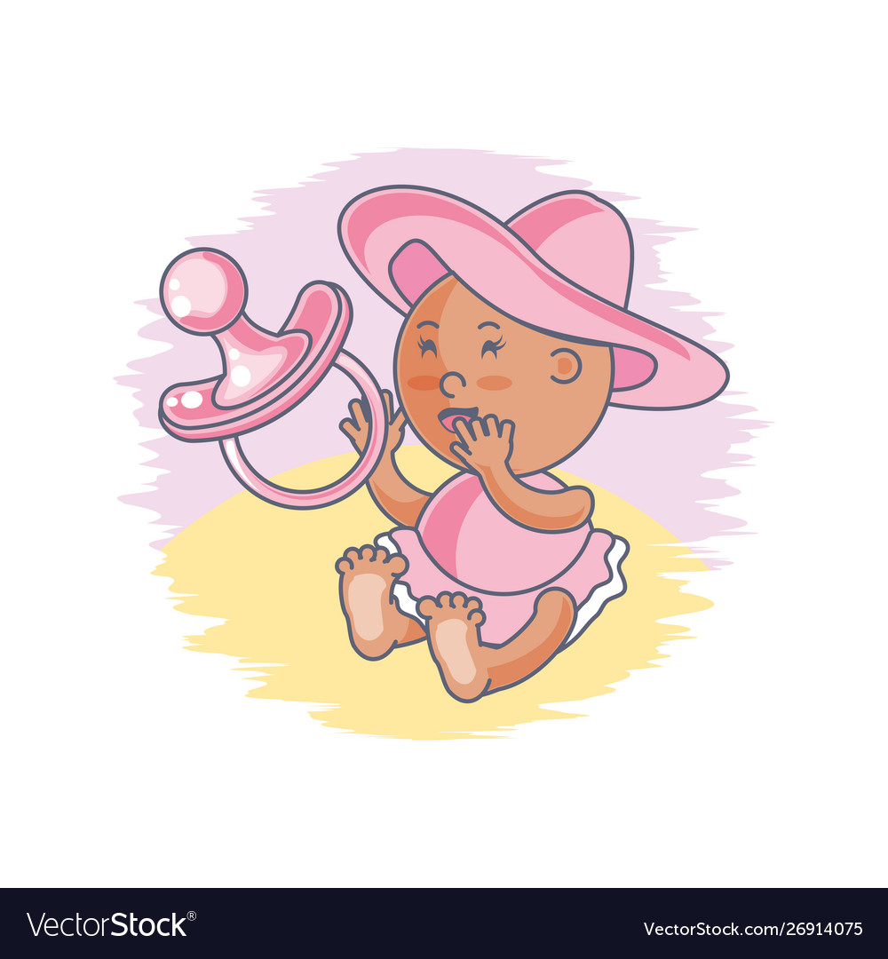 Cute baby girl with pacifier