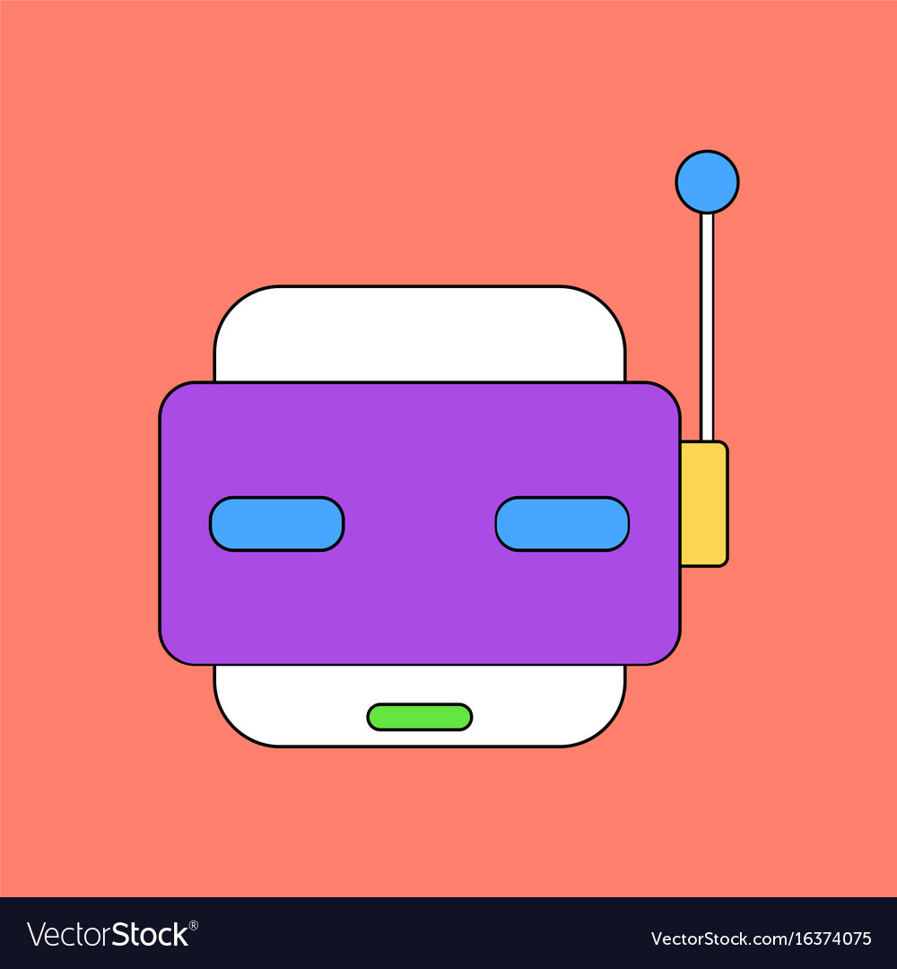 Flat icon design collection toy robot face