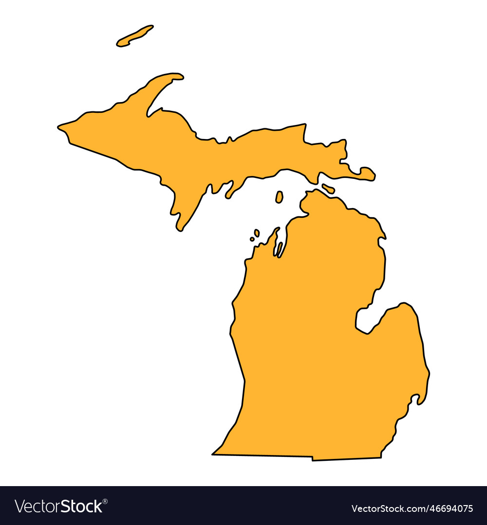 Michigan shape united states of america flat