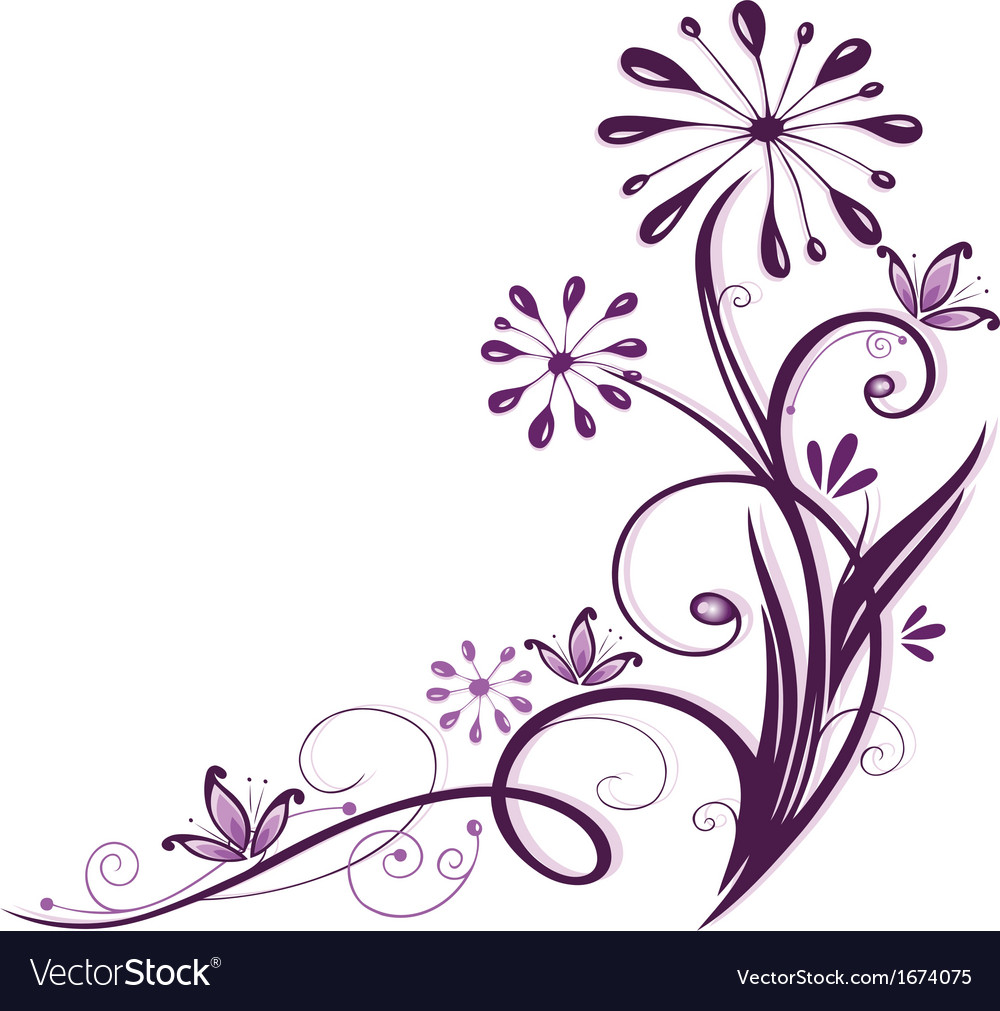 Purple flowers Royalty Free Vector Image - VectorStock