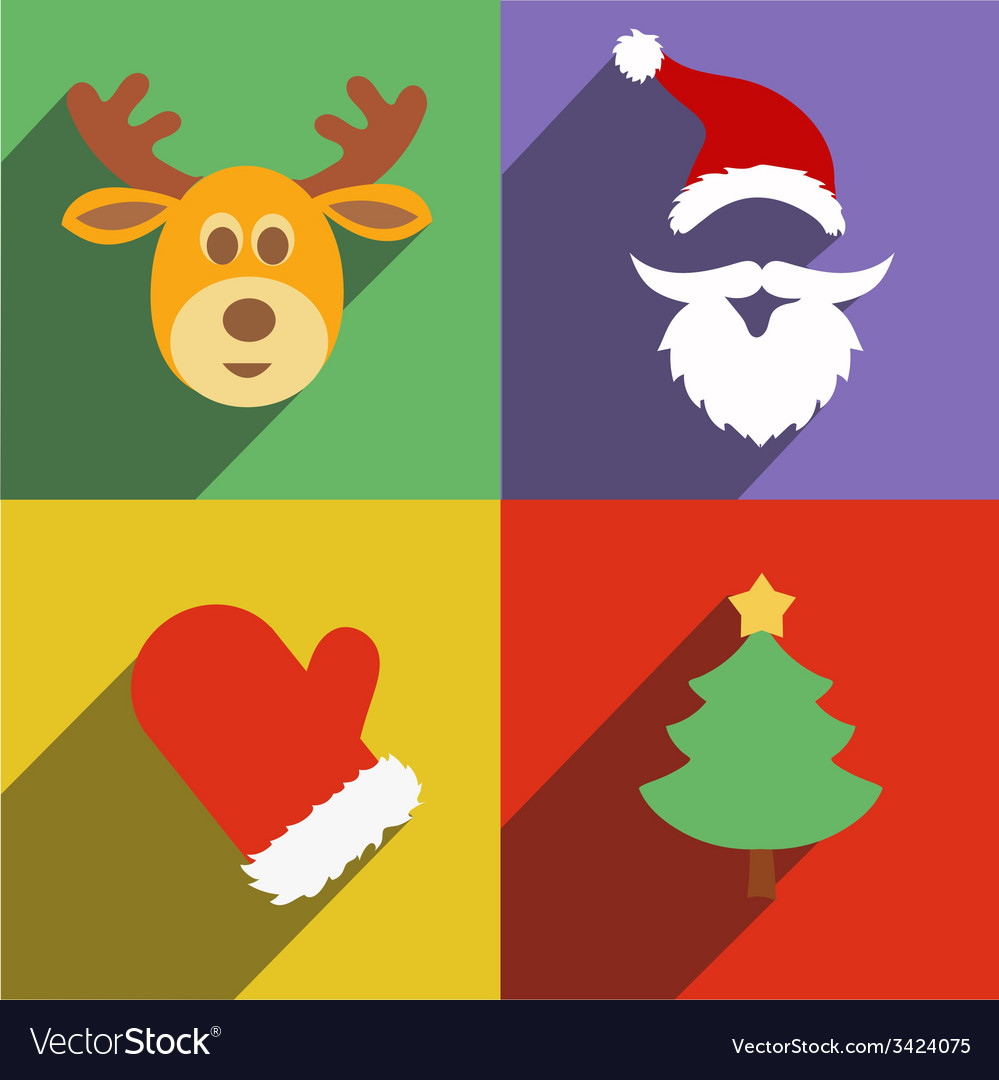 Santa claus and year flat design