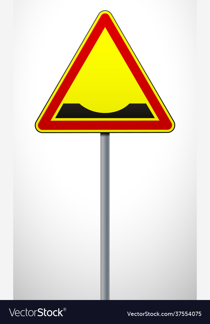 Warning road sign pothole Royalty Free Vector Image