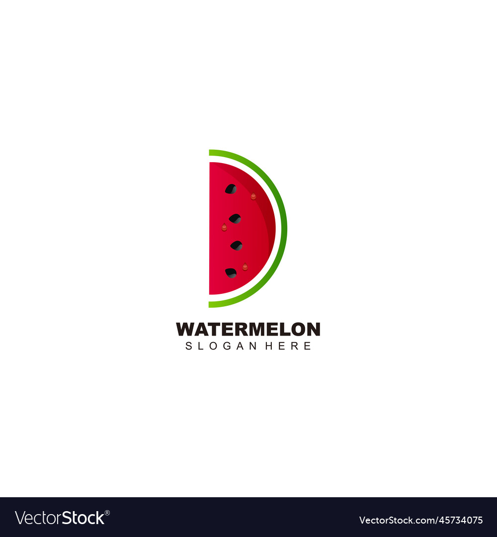 Watermelon with initial d logo template design