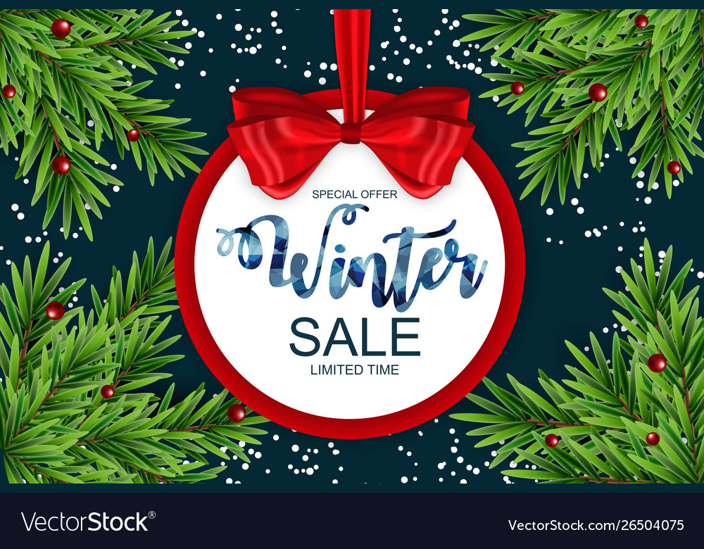 Winter sale background special offer banner