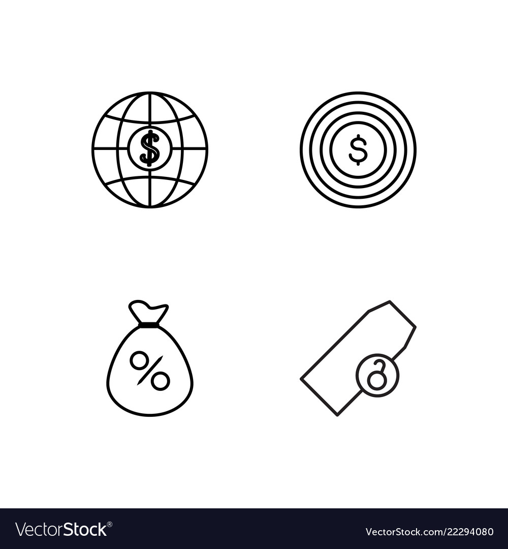 Business einfache umrissene Symbole Set