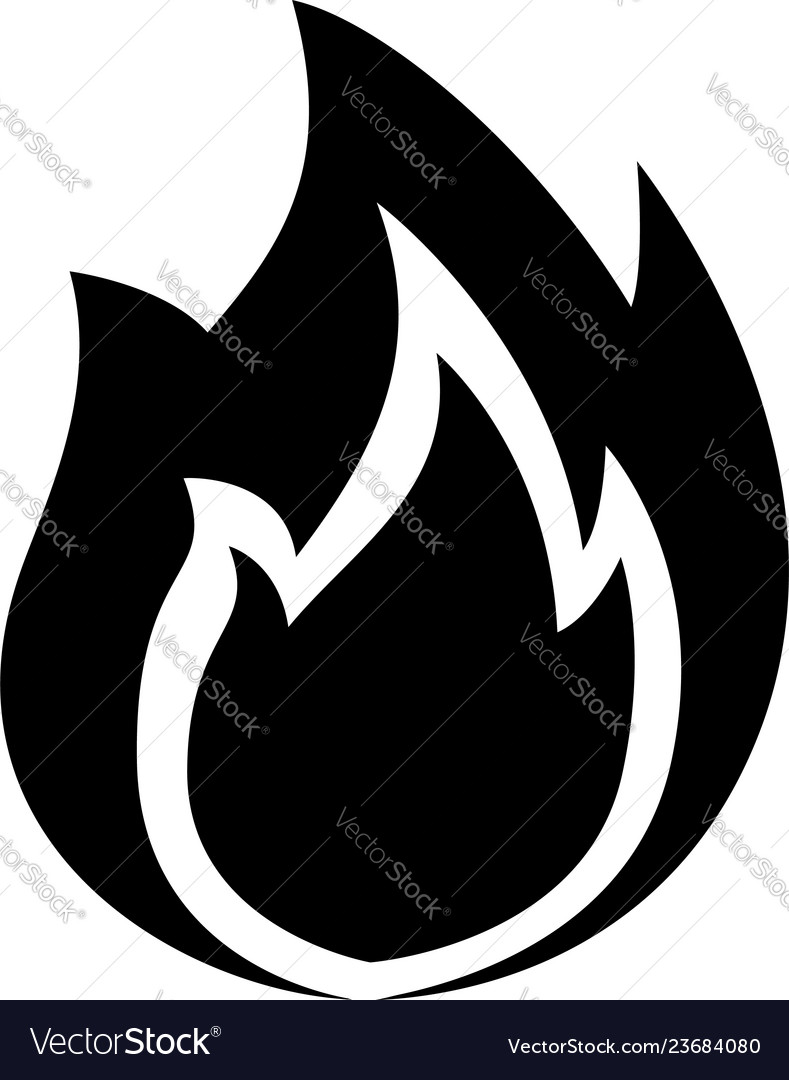 Fire icon isolated on white