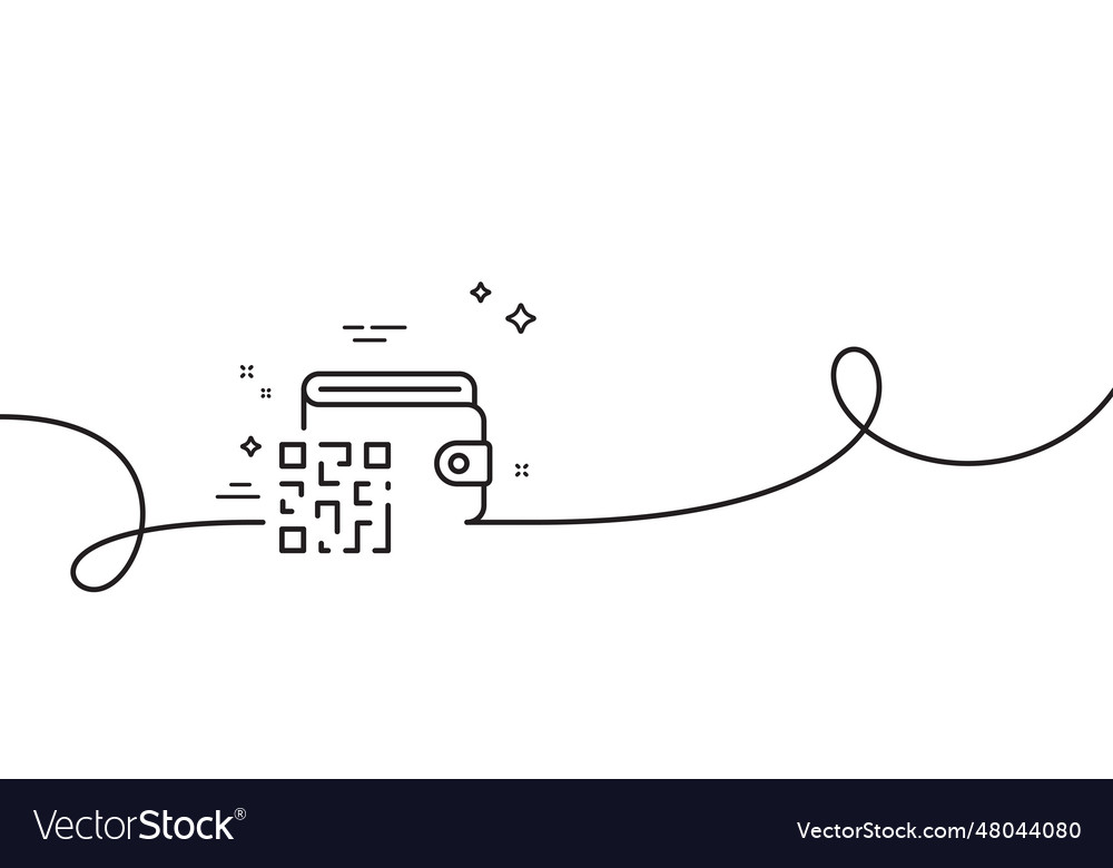 Qr code line icon scan barcode sign continuous