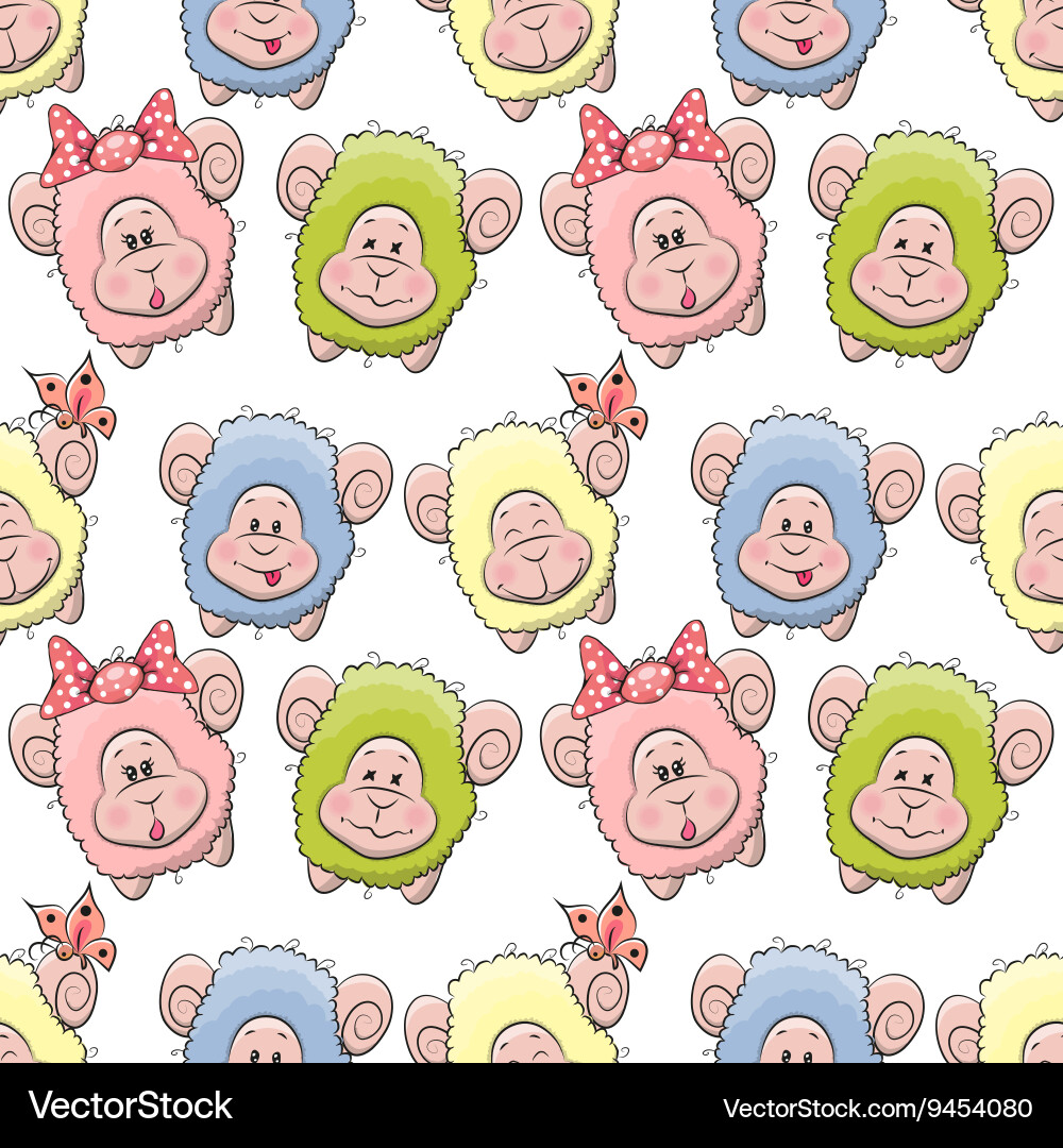 Sheep seamless pattern Royalty Free Vector Image