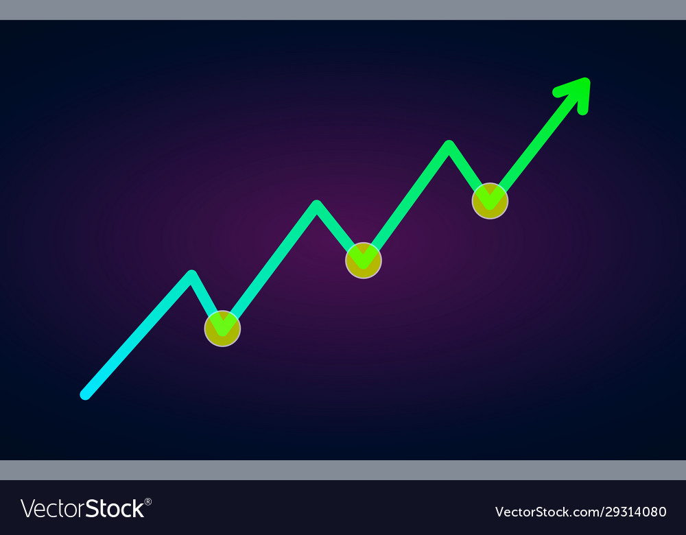 Uptrend trend definition flat icon - bullish chart