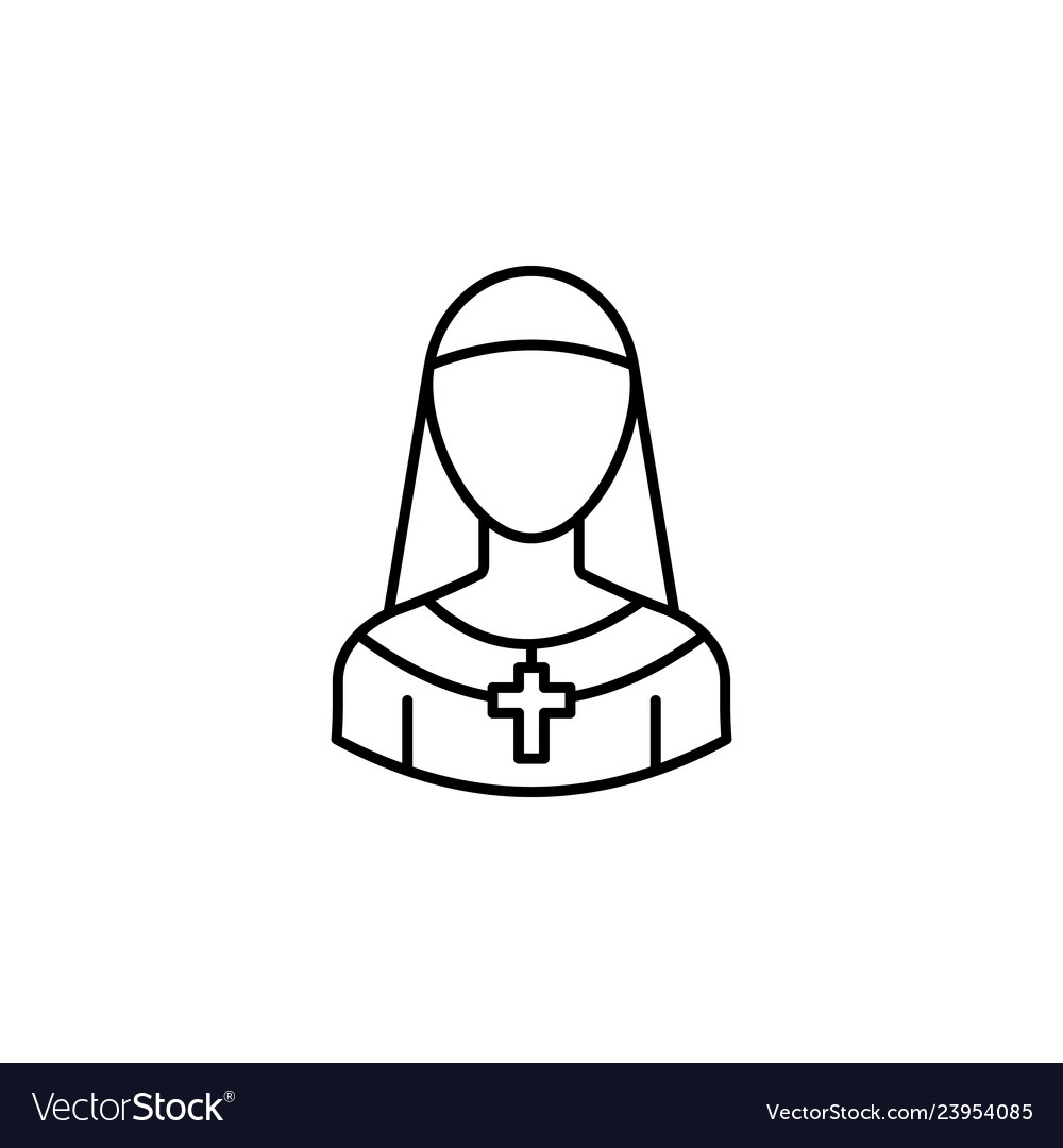 Avatar nun outline icon signs and symbols can Vector Image